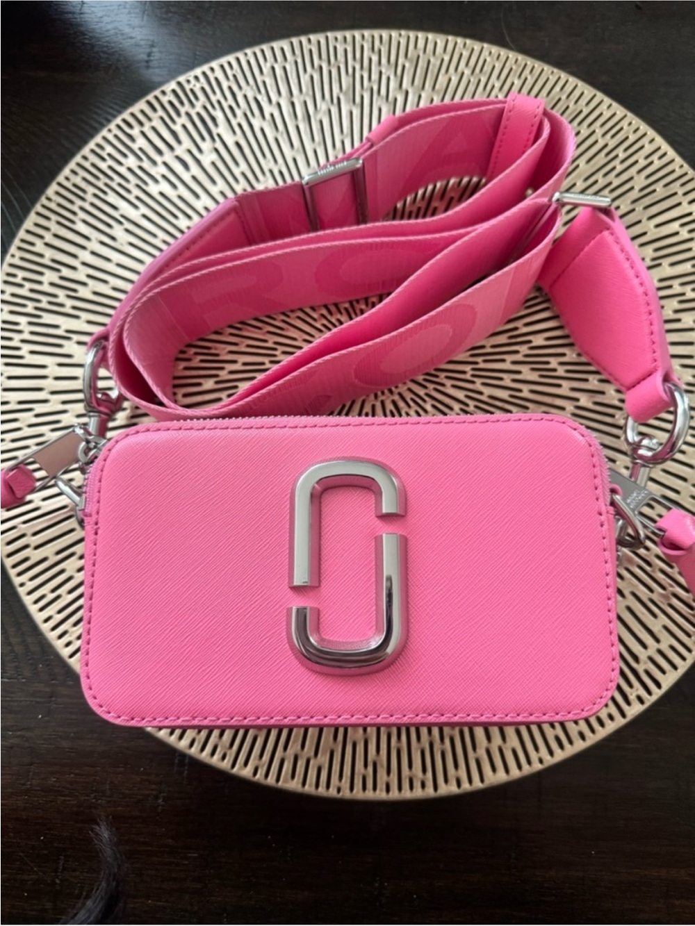 Marc Jacobs Pink Snapshot Crossbody Camera Bag with Wide Strap